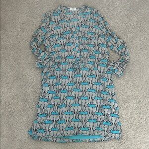 Crown & Ivy Blue and Black Patterned Dress